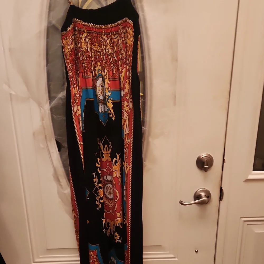 India Boutique Black and Red Paisley Dress - Picture 3 of 3